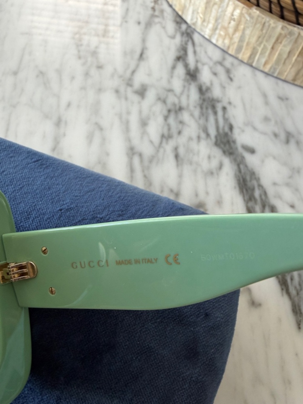Gucci Mint Green Square Statement Sunglasses - Picture 4 of 8